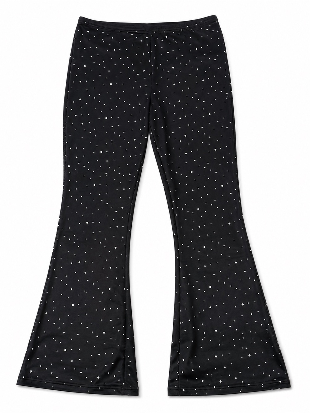 Girls Black Polka Dot Flared Bottoms